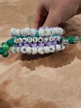 Rotator Cuff Kandi Kidz Pony Bead Bracelet Rotating Handmade Fidget ASMR Stars